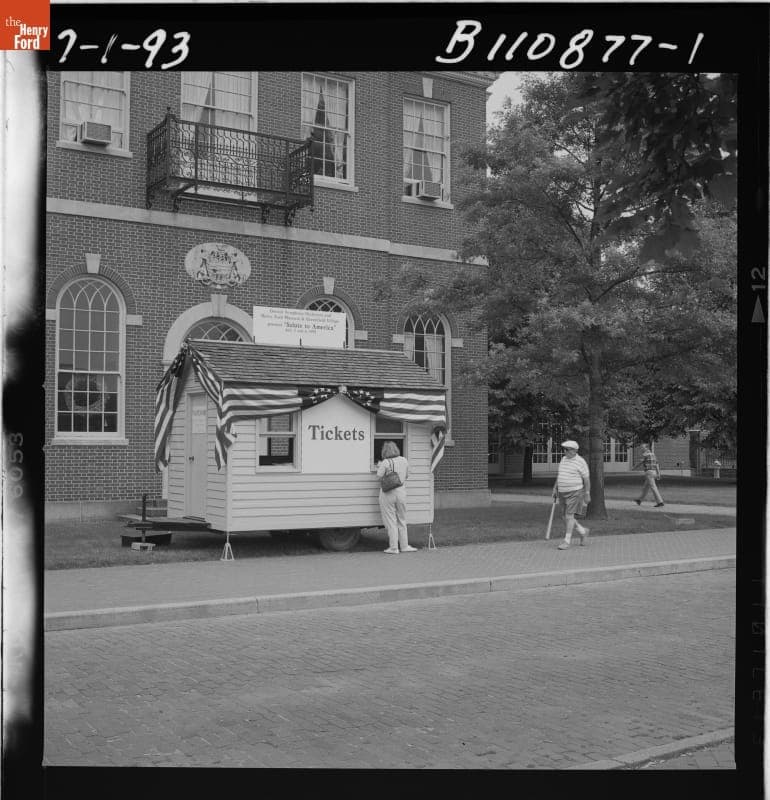 Ticket Booth outside Henry Ford Museum for the "Salute to America" Concert in Greenfield Village, July 1, 1993