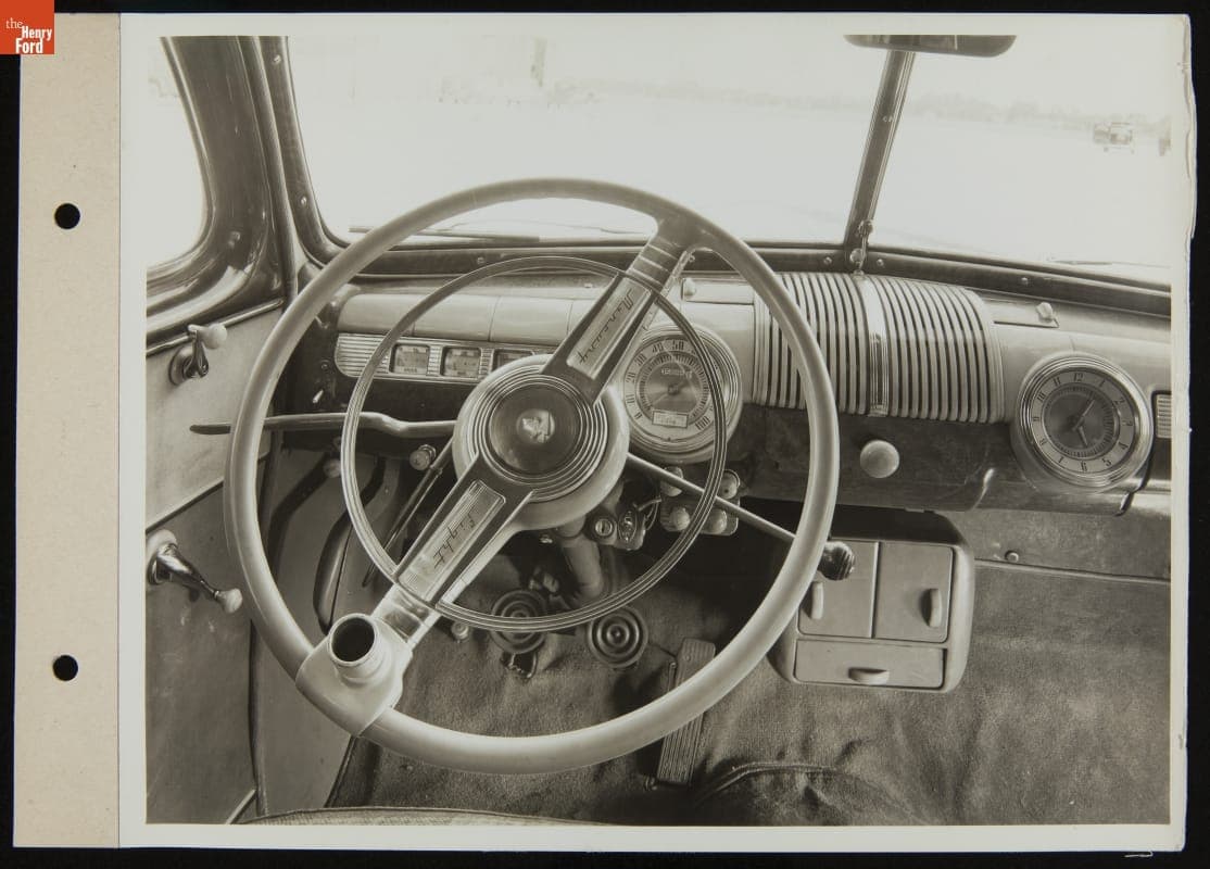 Steering Wheel Attachments on Mercury Car for Handicapped Drivers, July 1945