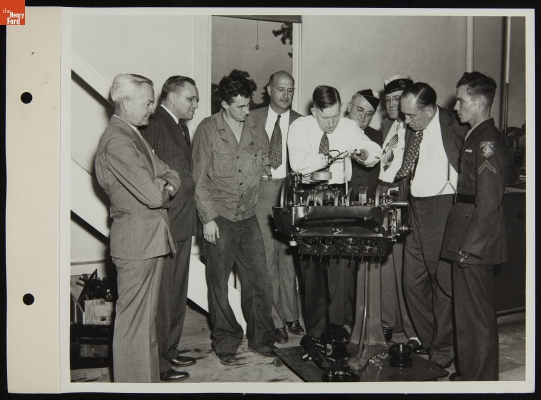 World War I Veterans Demonstrate Use of Their Artificial Limbs to World War II Veterans at Camp Legion, July 1944
