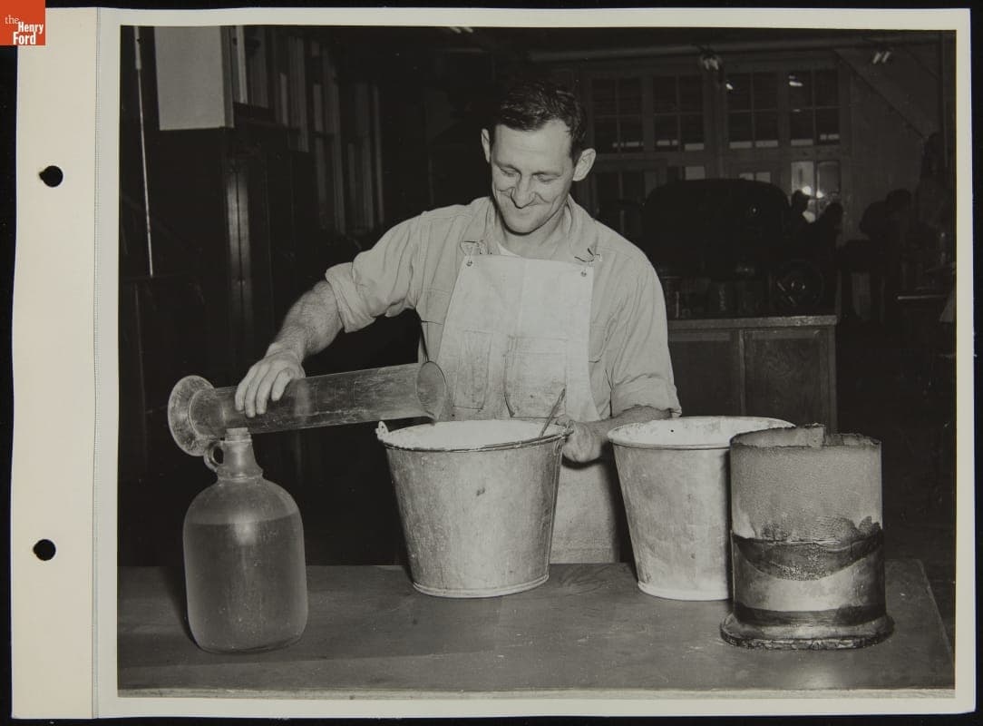 Disabled Veteran Learning Precision Casting Work, Camp Legion Vocational School, November 1944