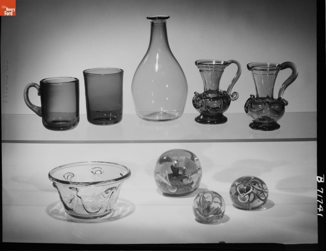 American Glassware on Display in Henry Ford Museum Promenade, July 1975