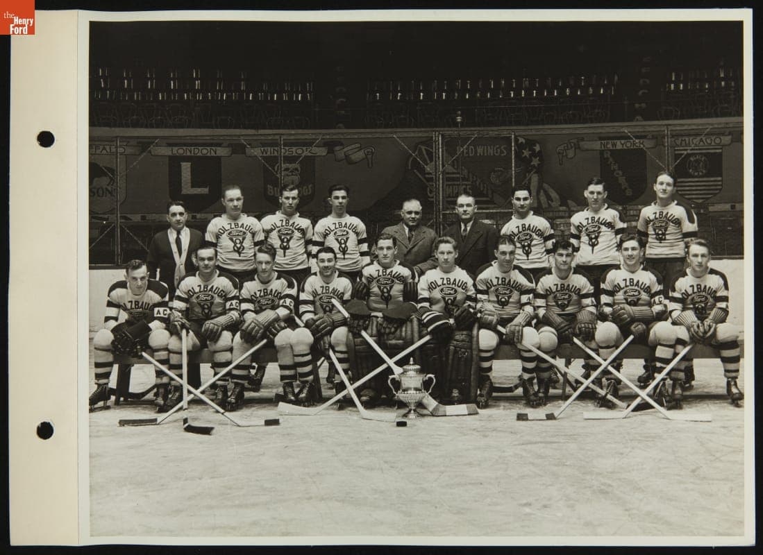 Holzbaugh Ford Hockey Team, Olympia Arena, Detroit, Michigan, March 30, 1936