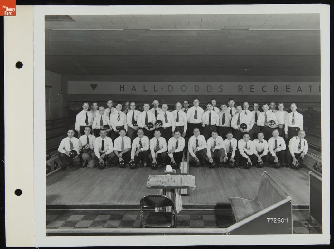 Ford Bowling Team at Hall Dodds Recreation, December 1942