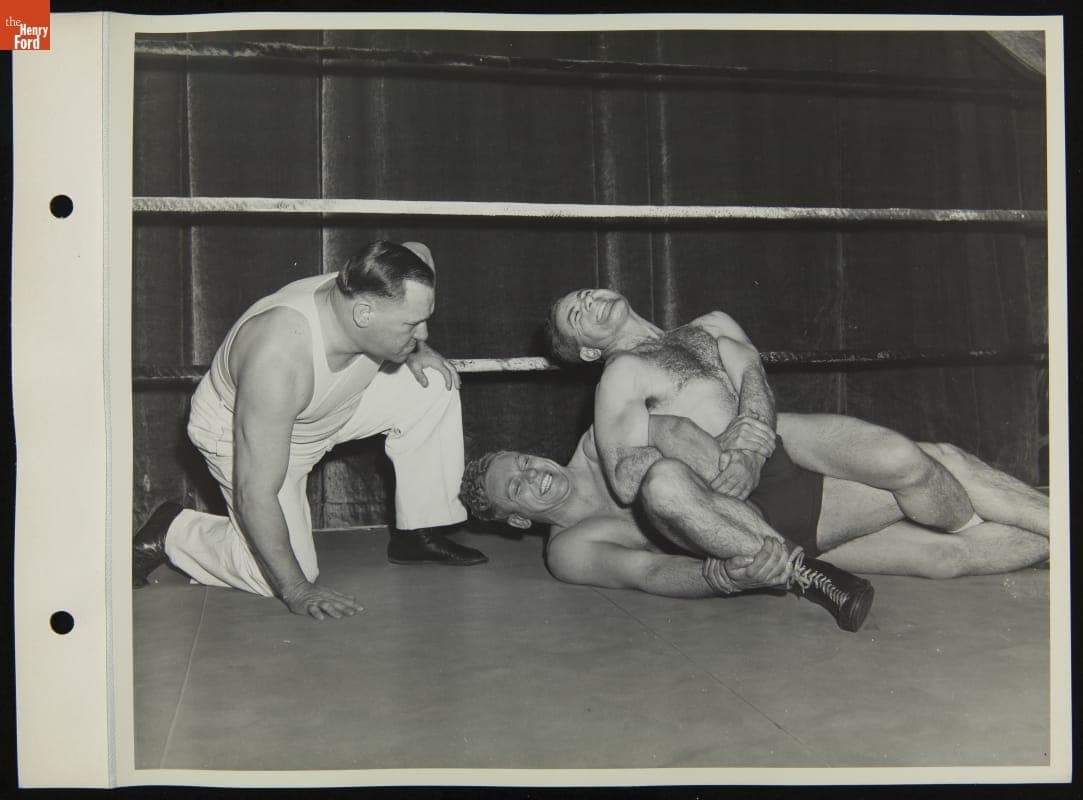 Wrestling Match at Ford Rotunda, April 1943