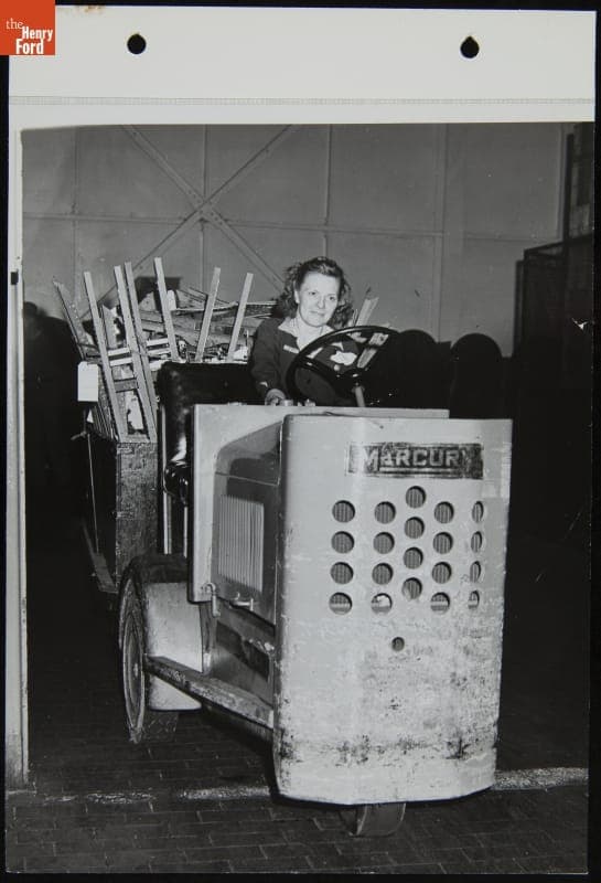 Woman Delivering Parts at Willow Run Bomber Plant, April 1944