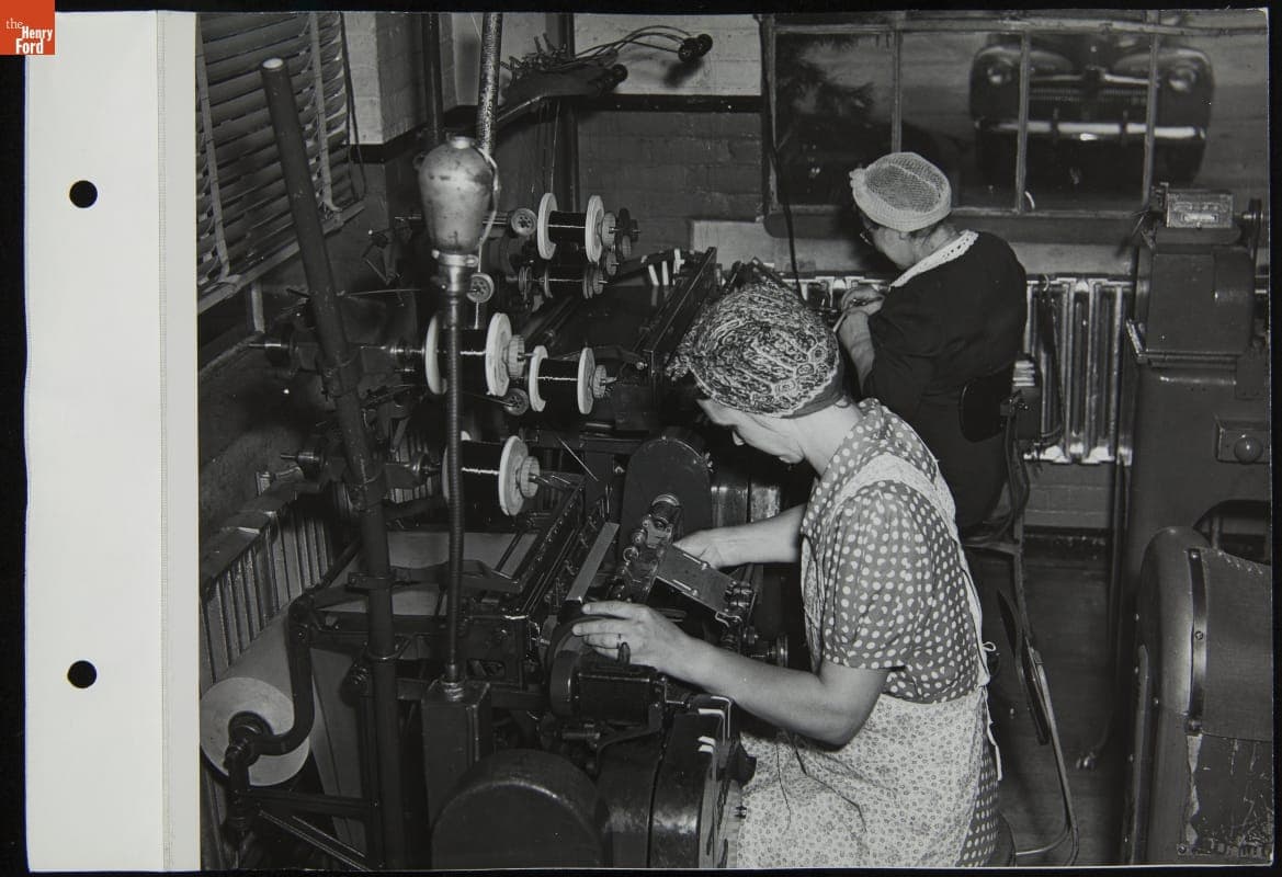 Women Making Electric Harnesses for B-24 Bombers at Phoenix Mills, September 1944