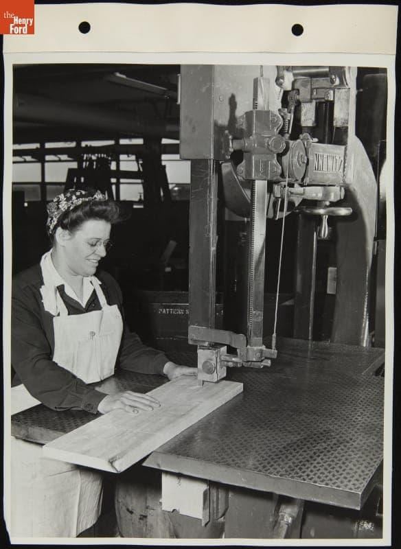 Edith Corpus Making Rivet Containers in the Cabinet Shop at Willow Run Bomber Plant, April 1943