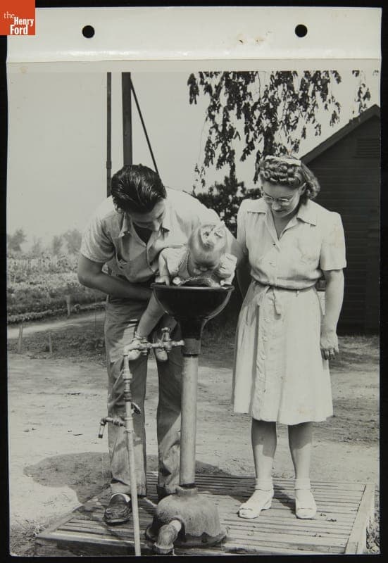 Drinking Fountain at the Ford Employee Garden, August 1944