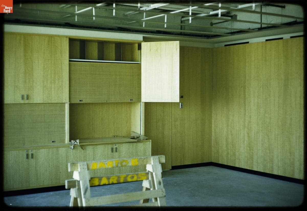 Interior Office Cabinets Construction, Henry Ford II World Center, circa 1955