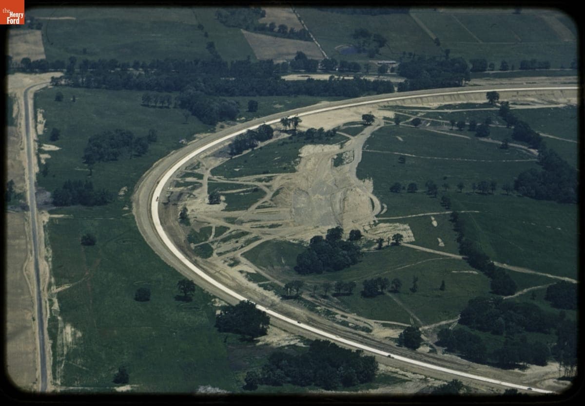 Banked Curve on High-Speed Track, Michigan Proving Ground, circa 1955