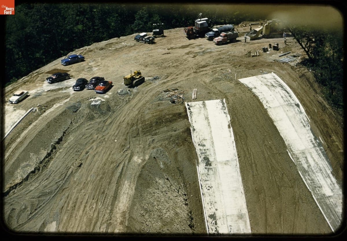 Hill Climb Summit with Construction Equipment, Michigan Proving Ground, circa 1955