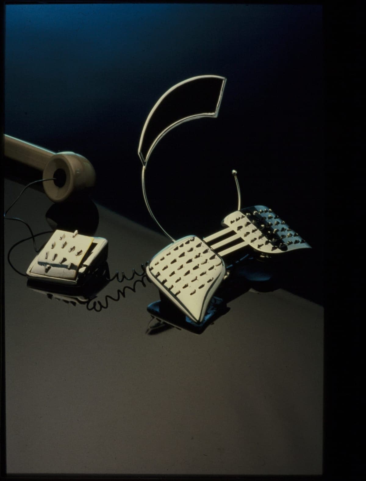 Walking Office Prototype with Telephone Receiver, circa 1984