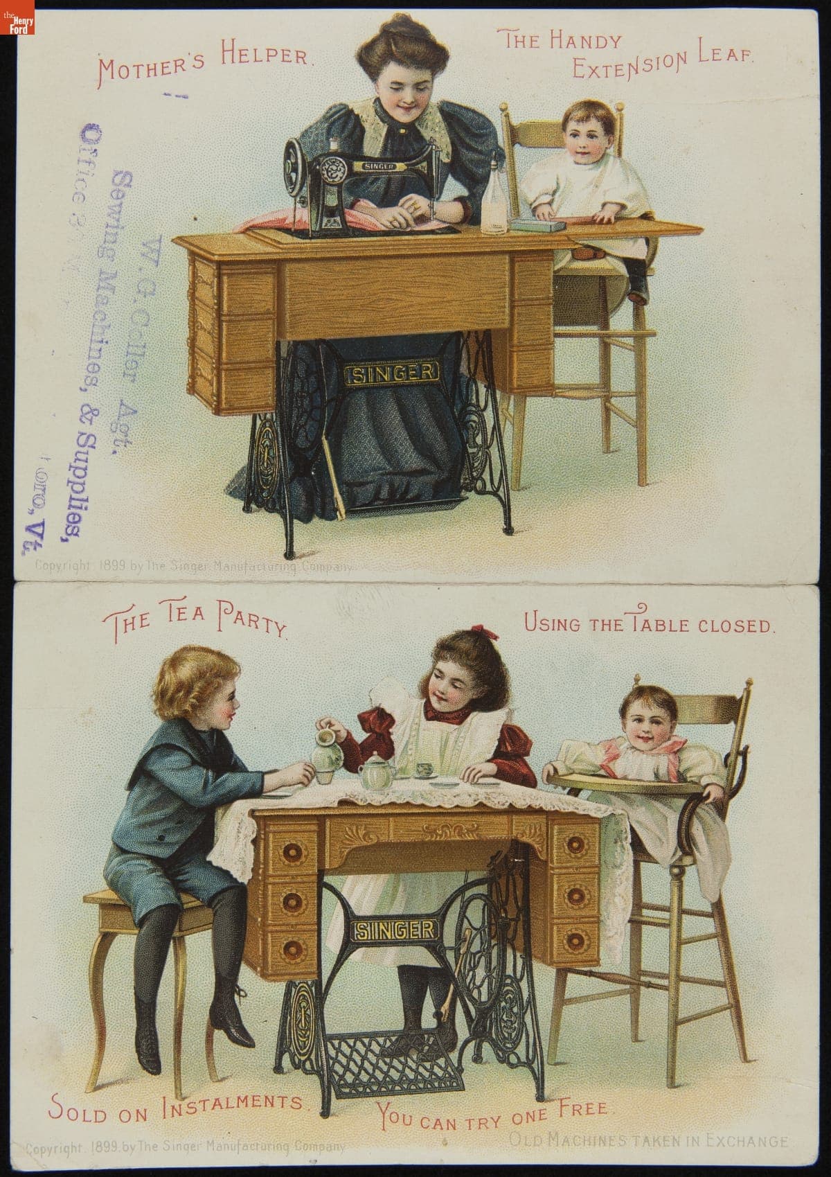Trade Card for Singer Sewing Machine No. 27 and Cabinet Table, 1899