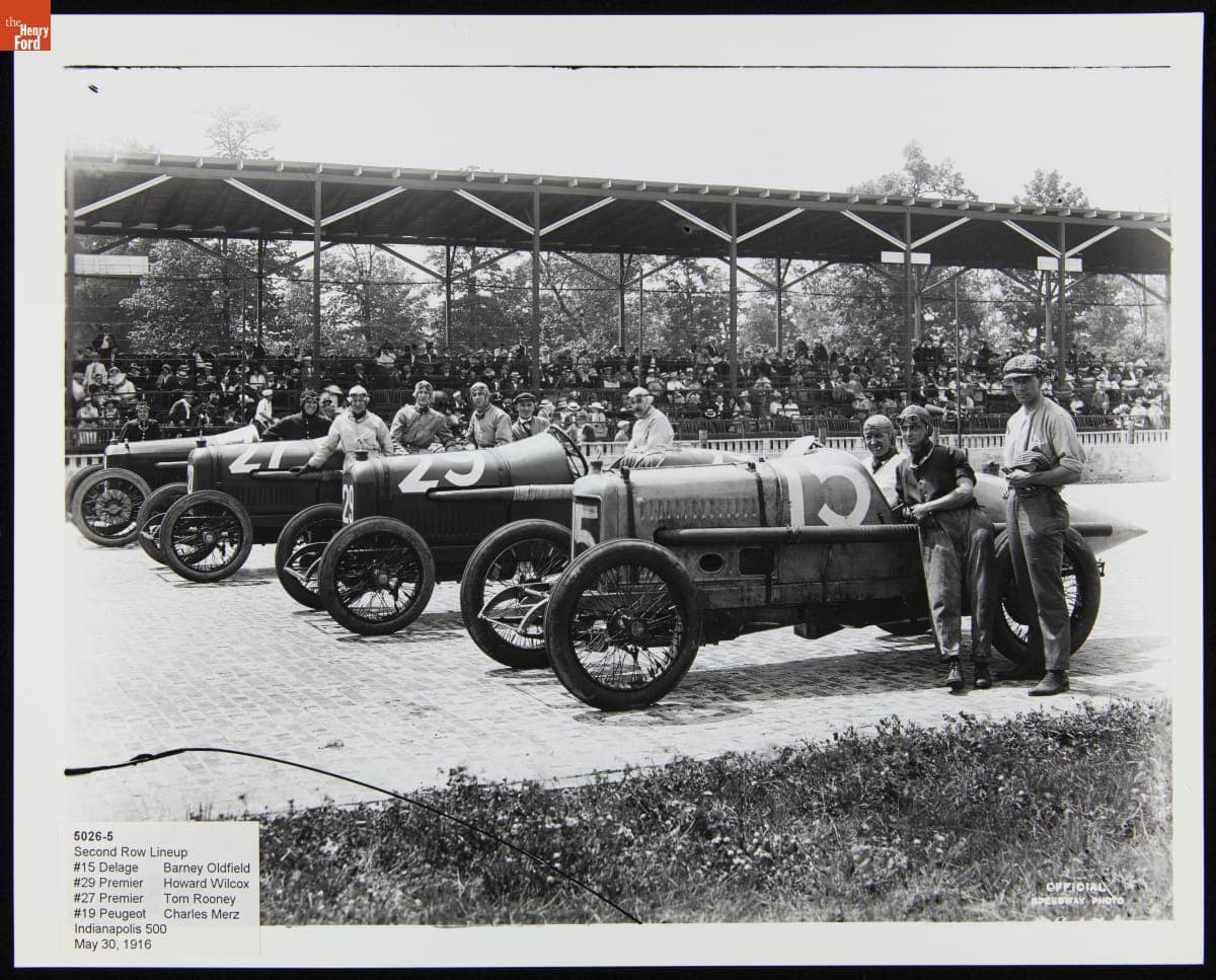 Second Row in Lineup before Start of the 1916 Indianapolis 500 Race