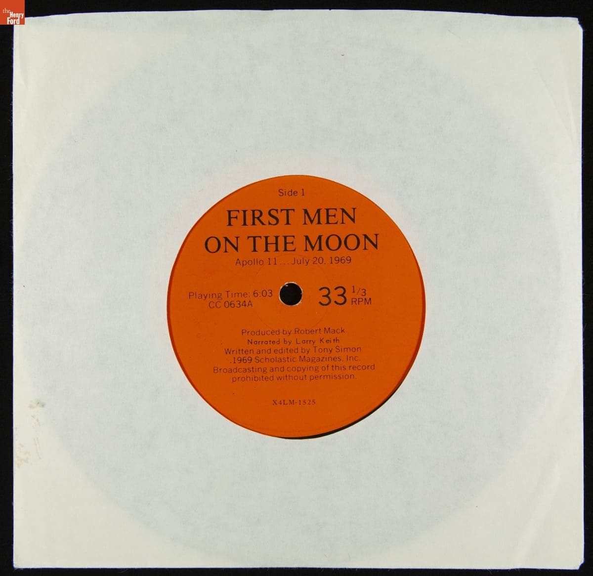 Record Album, "First Men on the Moon," 1969
