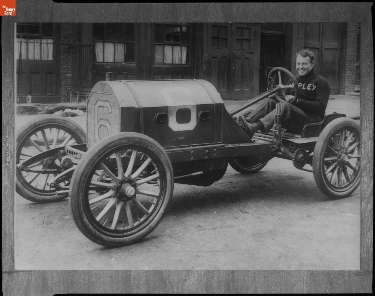 Race Driver George Robertson in a Simplex "Zip," 1909