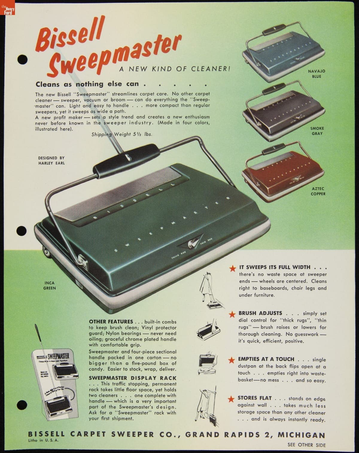 "Bissell Sweepmaster: A New Kind of Cleaner!," Trade Catalog for the Bissell Carpet Sweeper Company, 1954