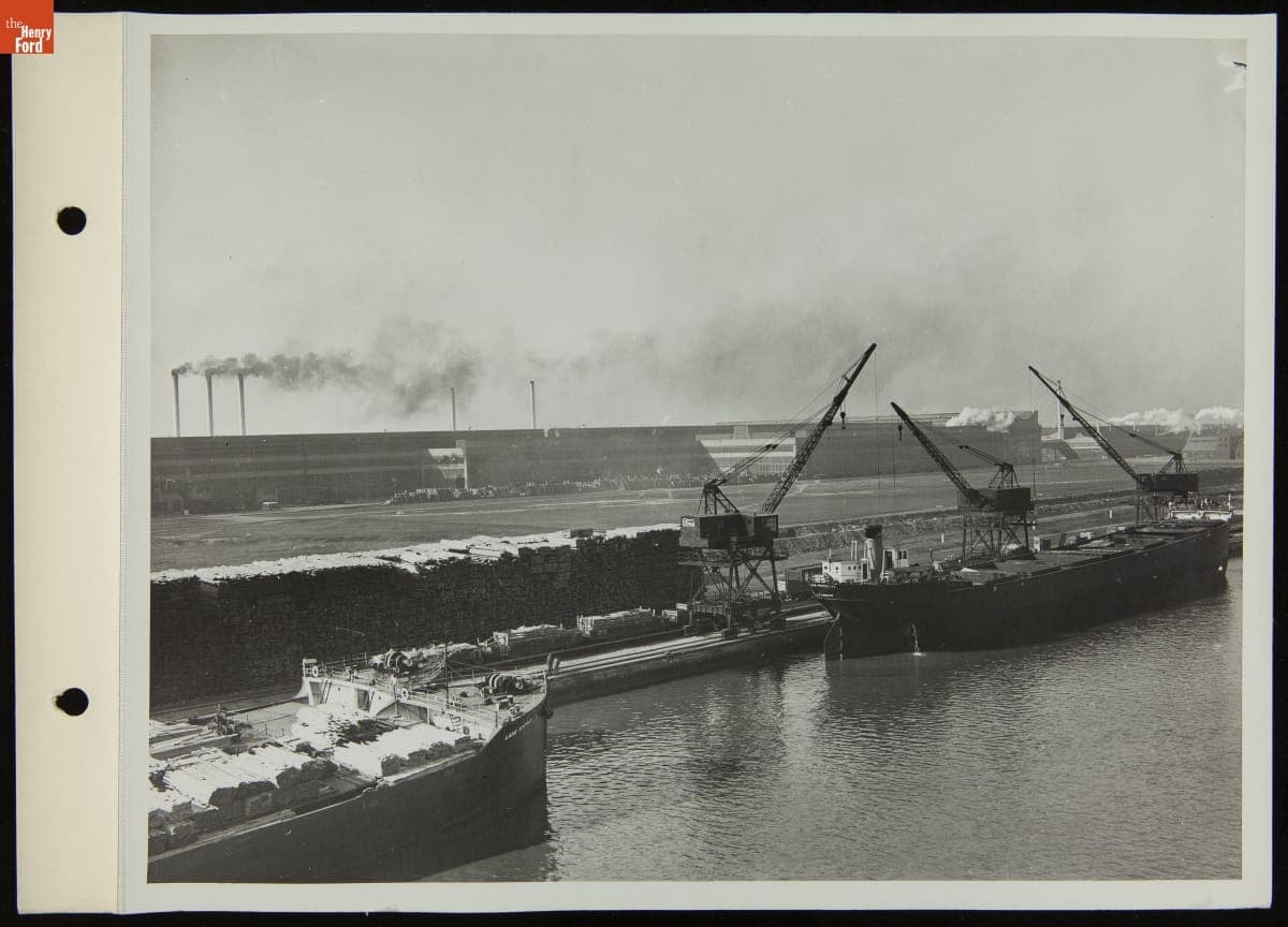 Ford Barges "Lake Kyttle" and "Lake Frugality" Docked, November 20, 1936