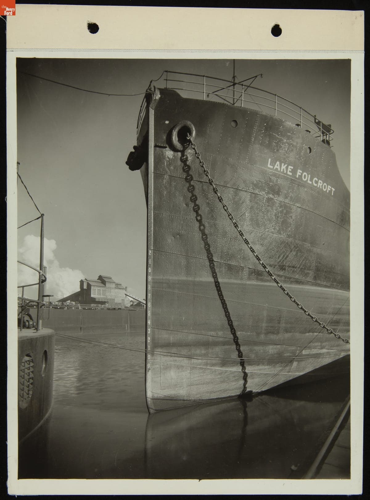 View of Rouge Cement Plant, with Ford Barge "Lake Folcroft" in Foreground, 1934