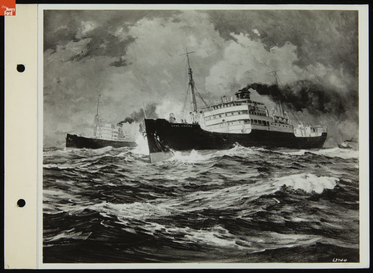 Painting "Ford Ships Sail the Seven Seas," Photographed September 1, 1937
