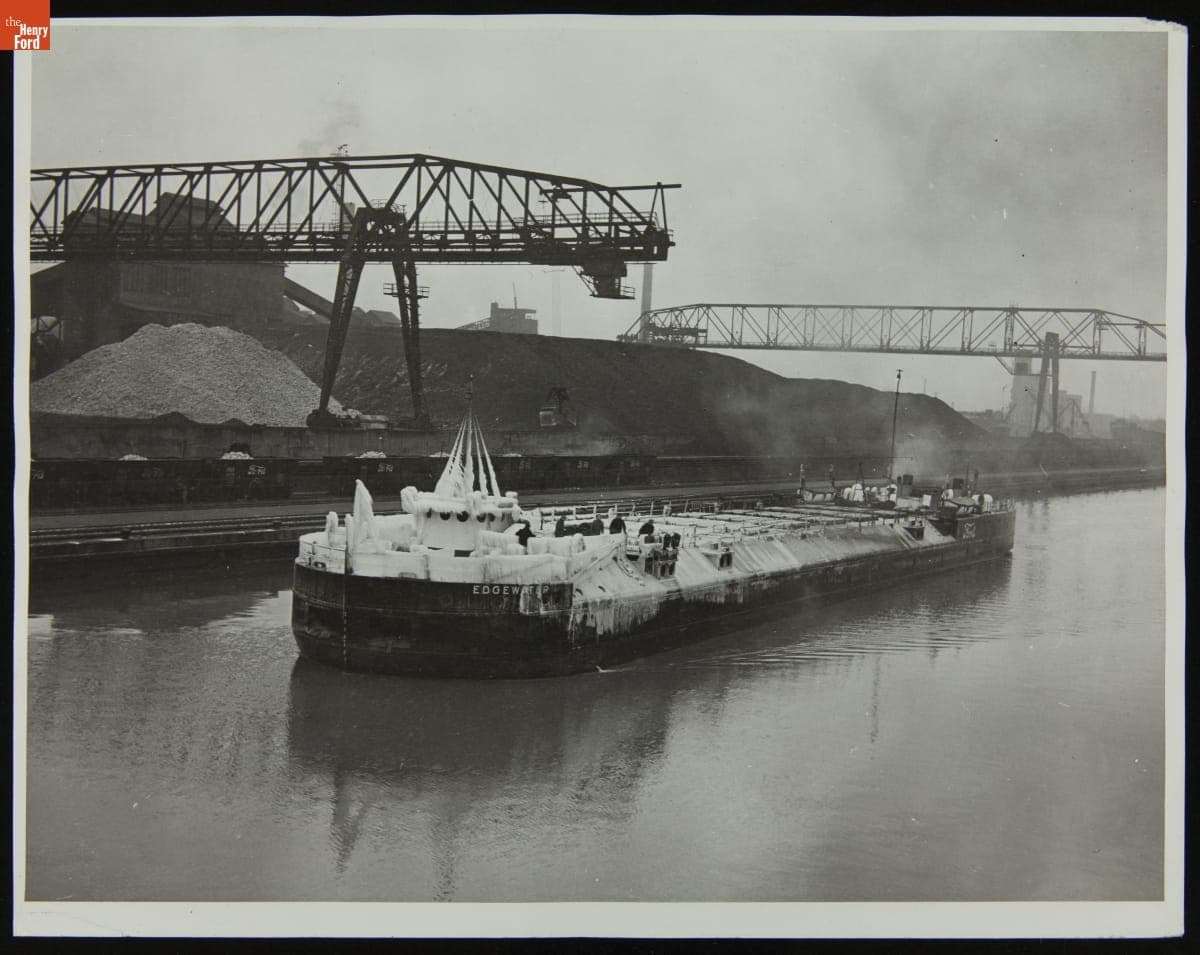 Ford Freighter "Edgewater" Returning to the Ford Rouge Plant for Winter, November 27, 1936