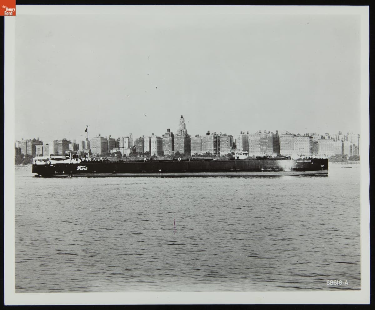 Ford Freighter "Green Island" Arriving at New York City Dock, August 4, 1937