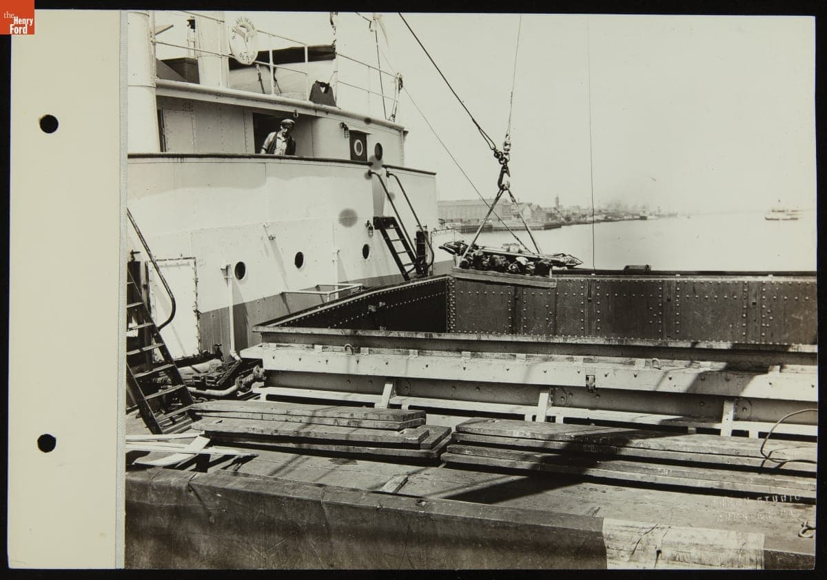 Ford Freighter "Lake Benbow" Loaded with Cargo in Chester, Pennsylvania, circa 1929