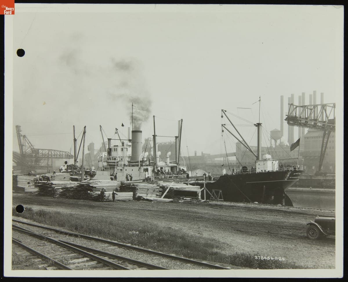 Ford Freighter "Oneida" Docked at the Ford Rouge Plant, June 11, 1924