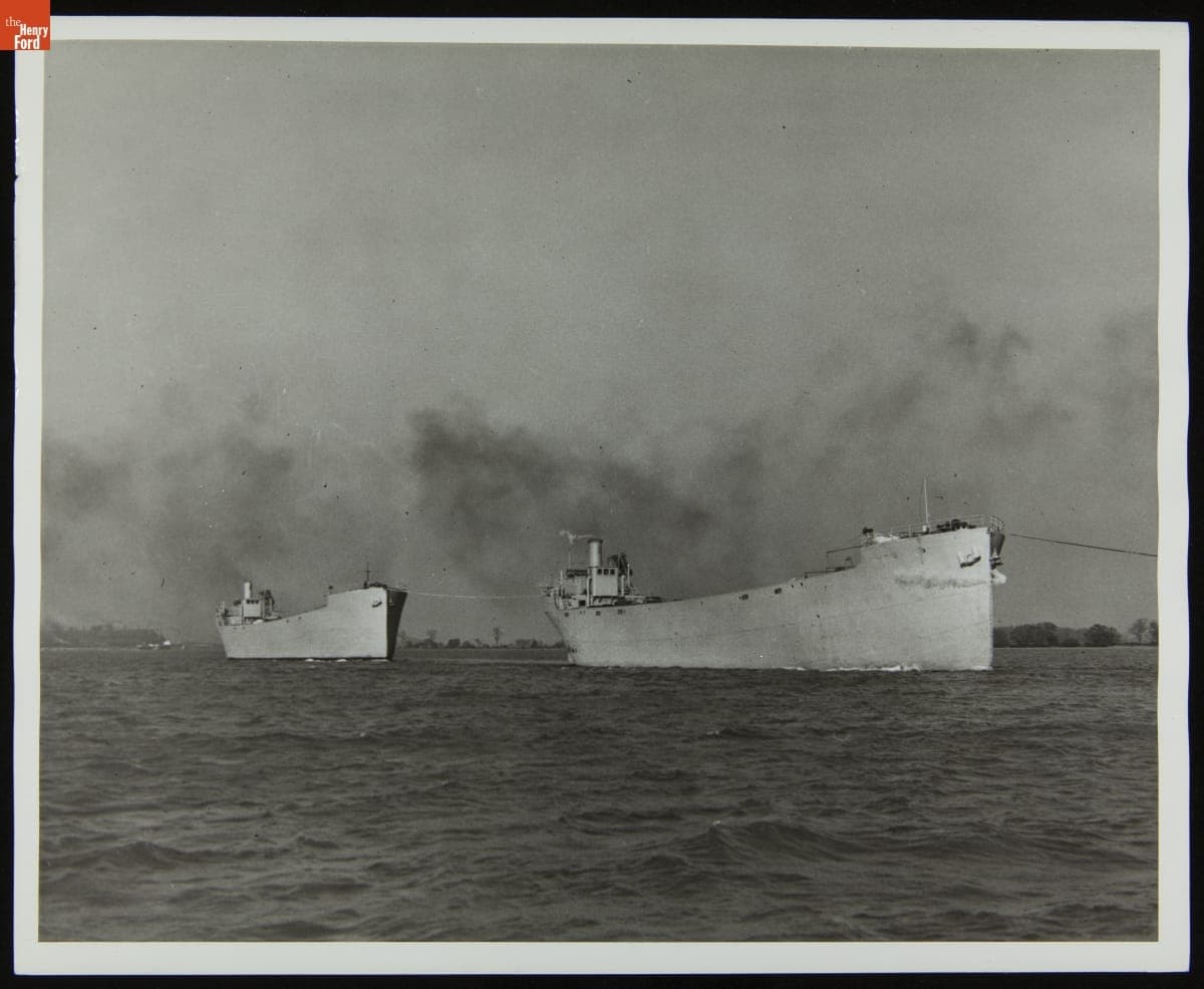 Ford Barges "Lake Crystal" and "Lake Hemlock" Turned over to United States Government for War Service, November 5, 1942