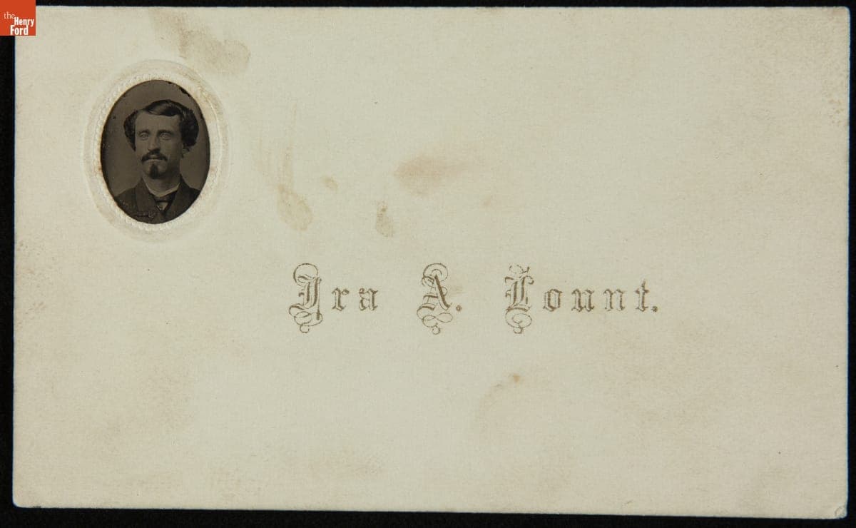 Portrait Visiting Card of Ira A. Lount, circa 1870
