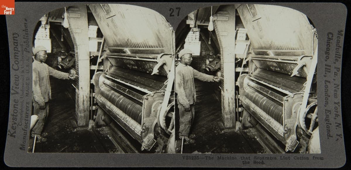 The Machine that Separates Lint Cotton from the Seed