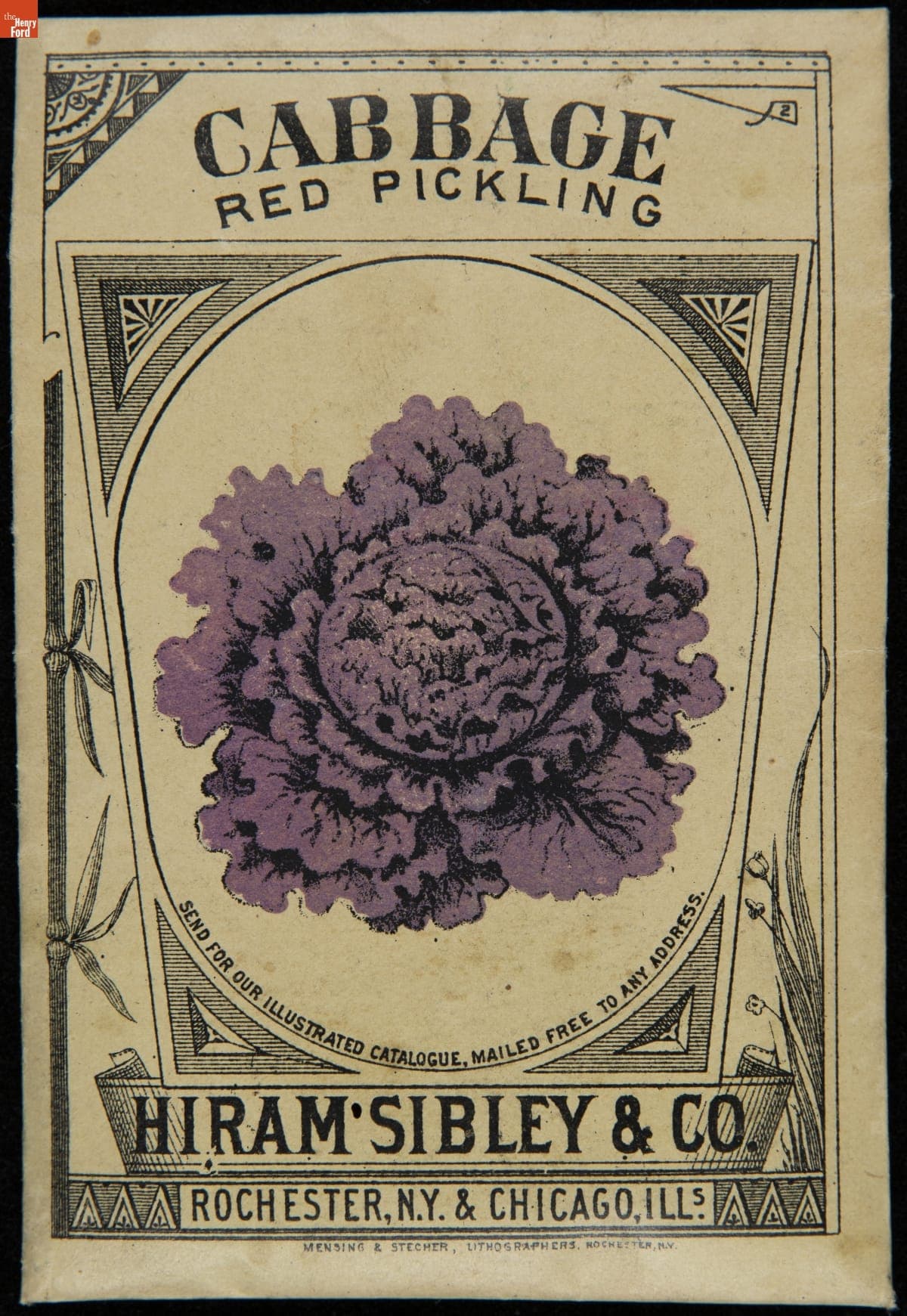 Hiram Sibley & Co. "Cabbage Red Pickling" Seed Packet, Used in the C.W. Barnes Store, 1882-1888