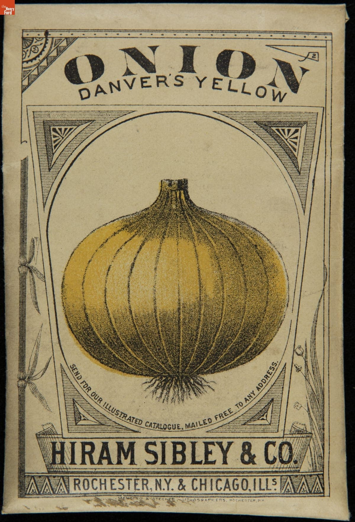 Hiram Sibley & Co. "Onion Danver's Yellow" Seed Packet, Used in the C.W. Barnes Store, 1882-1888