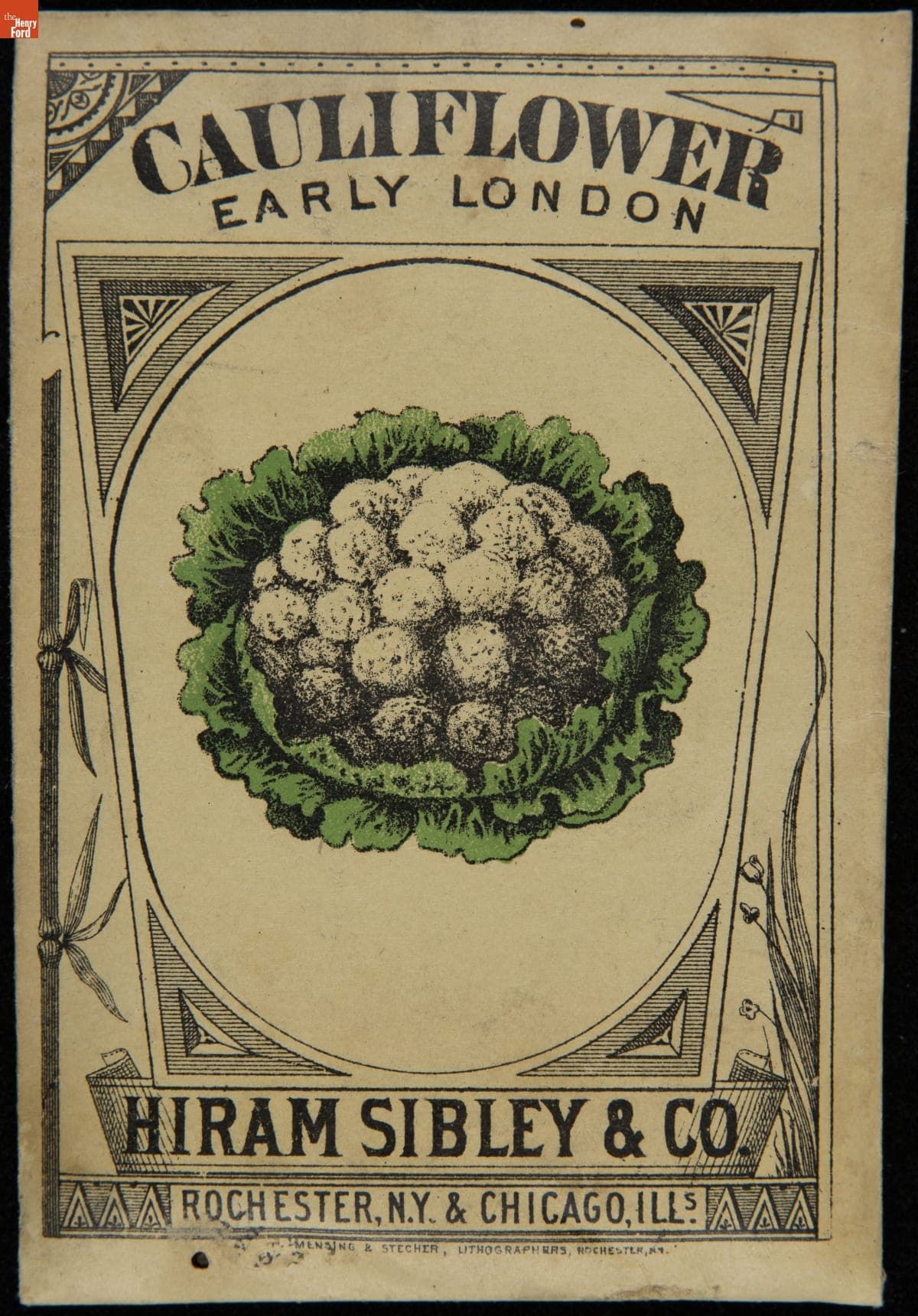 Hiram Sibley & Co. "Cauliflower Early London" Seed Packet, Used in the C.W. Barnes Store, 1882-1888