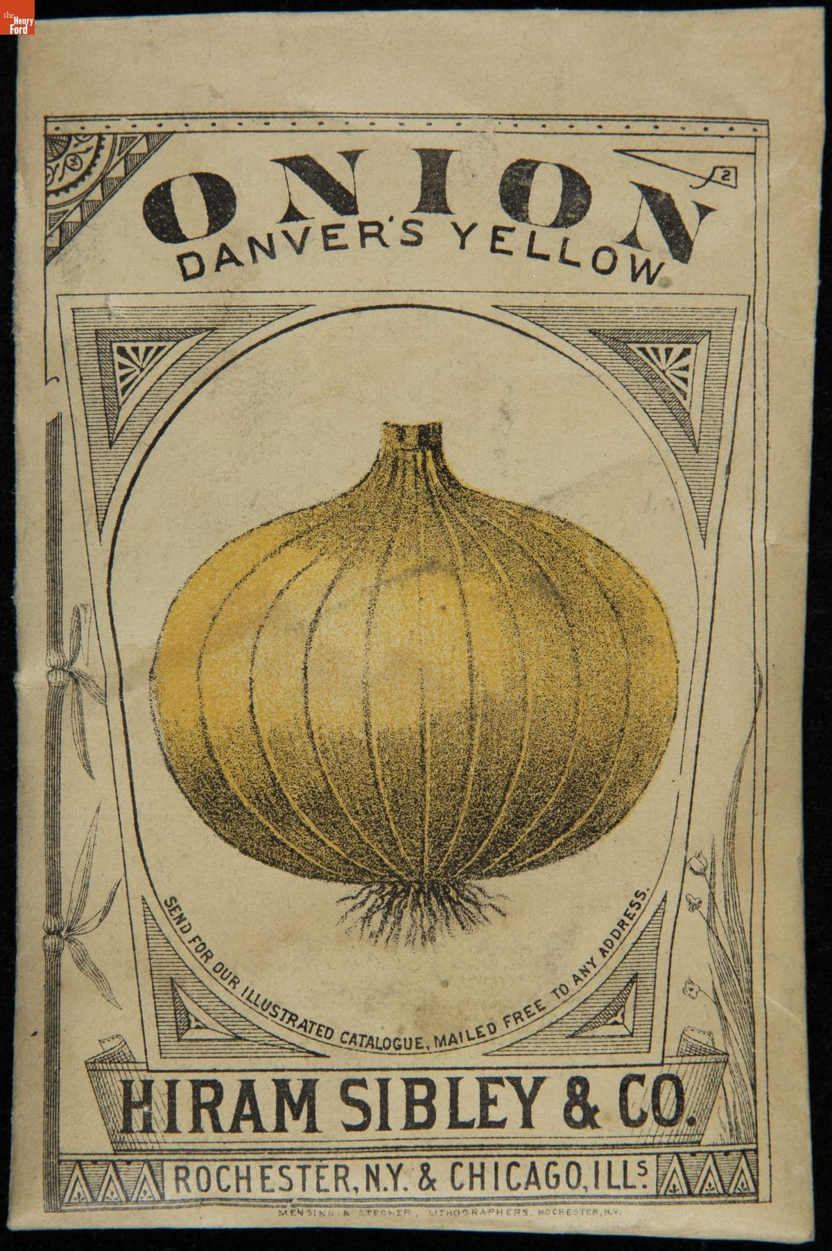 Hiram Sibley & Co. "Onion Danver's Yellow" Seed Packet, Used in the C.W. Barnes Store, 1882-1888