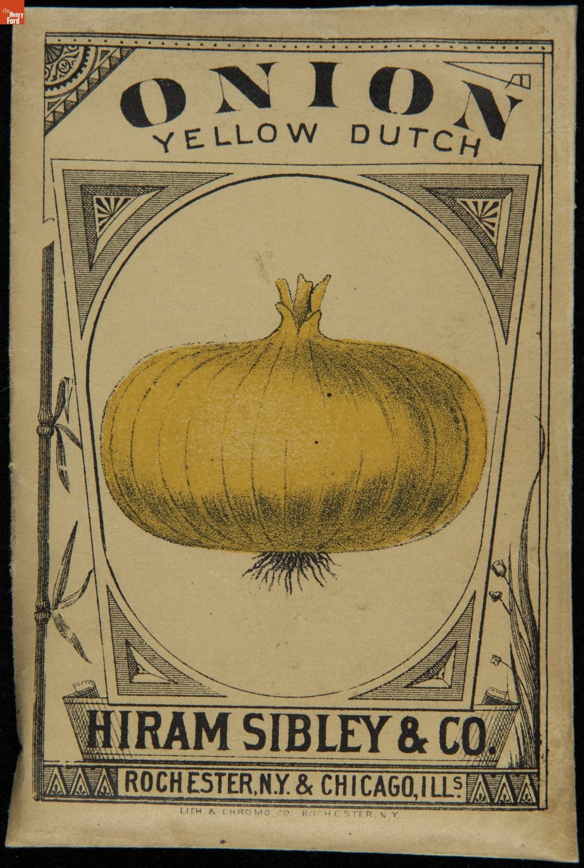 Hiram Sibley & Co. "Onion Yellow Dutch" Seed Packet, Used in the C.W. Barnes Store, 1882-1888