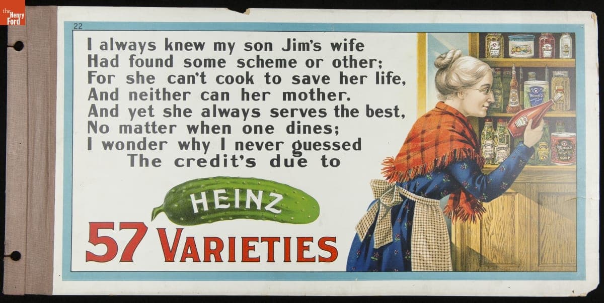 Streetcar Advertising Poster for "Heinz 57 Varieties," circa 1895