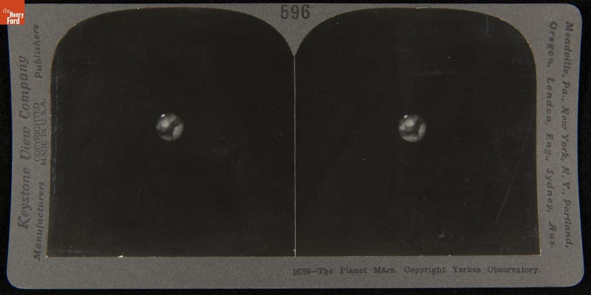 Stereograph, "The Planet Mars," 1909