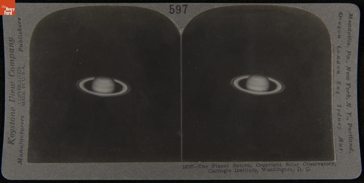 Stereograph, "The Planet Saturn," 1911