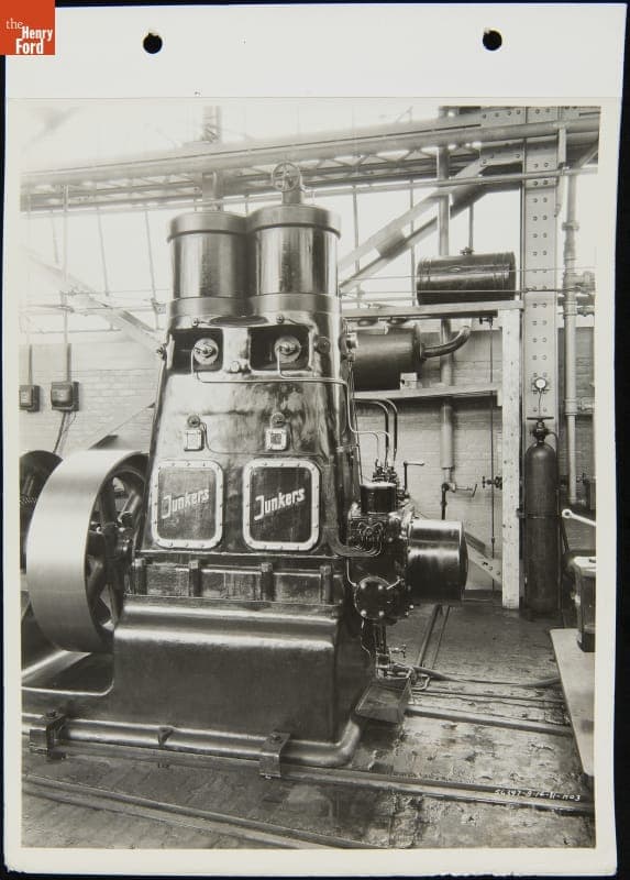 Junkers Diesel Engine at the Locomotive Shop, Ford Rouge Plant, 1931