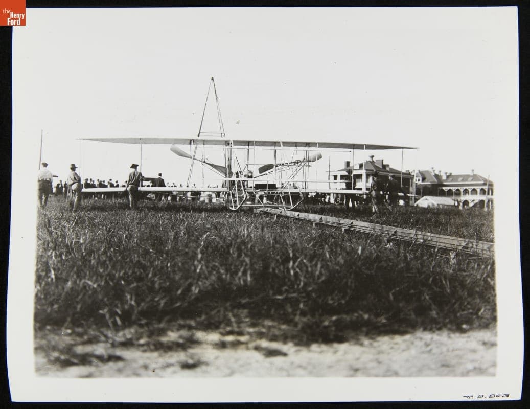 Wright Model A Flyer on the Launch Rail, Ready for Flight at Fort Myer, Virginia, September 1908