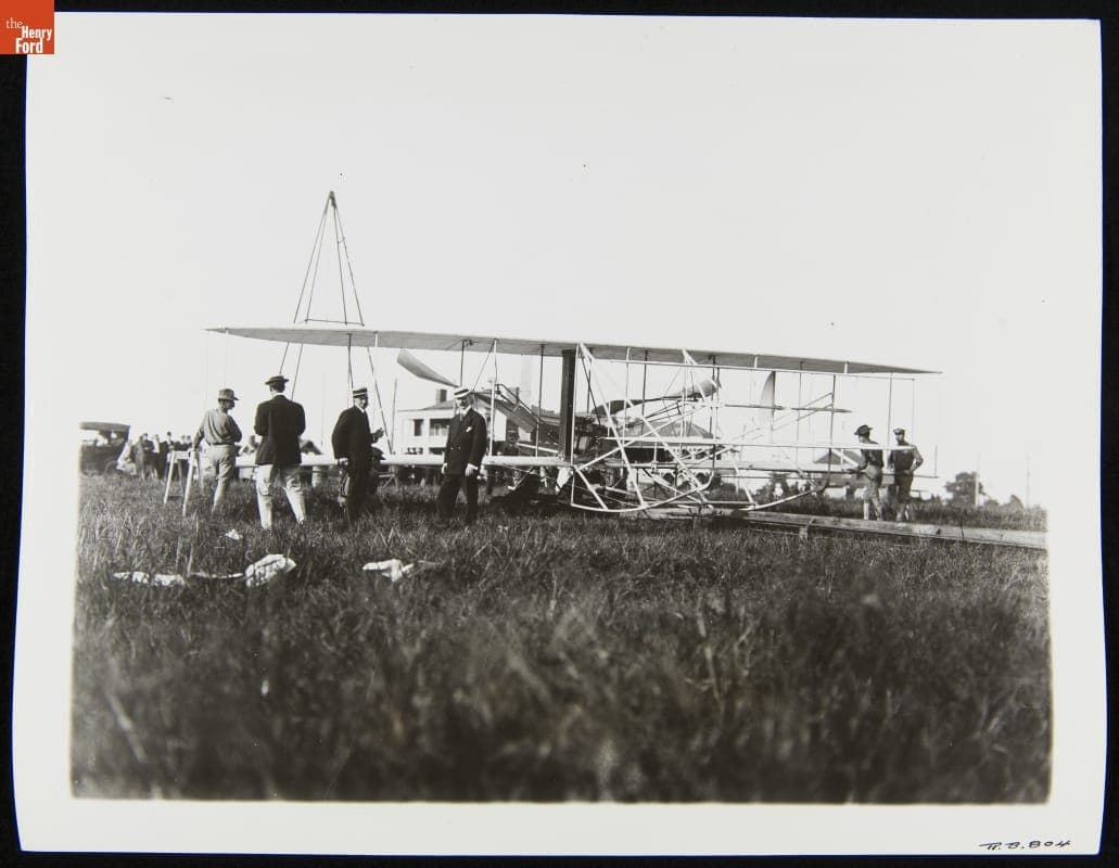 Wright Model A Flyer on the Launch Rail, Being Prepared for Flight at Fort Myer, Virginia, September 1908