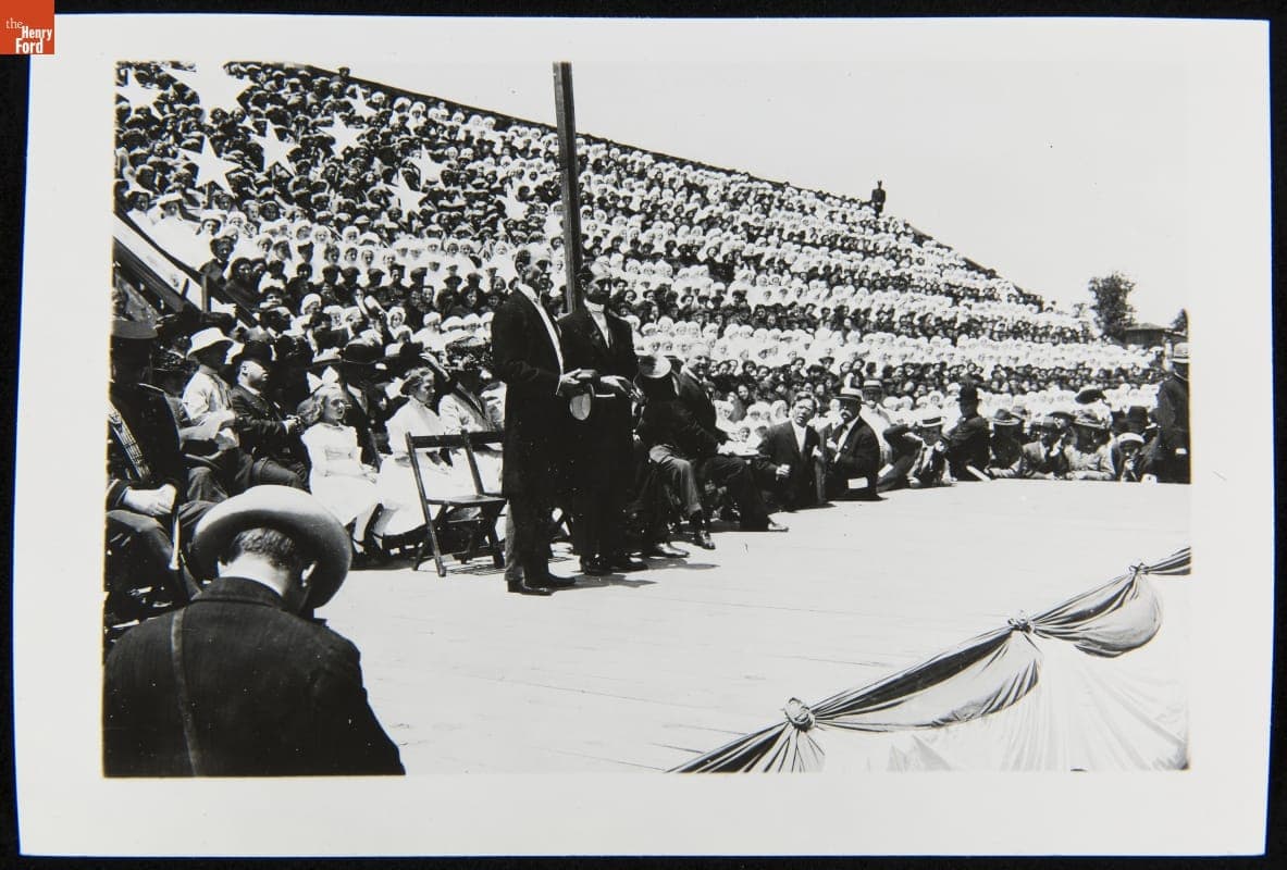 Orville and Wilbur Wright Accepting Medals at the Wright Brothers Homecoming Celebration, Dayton, Ohio, June 1909