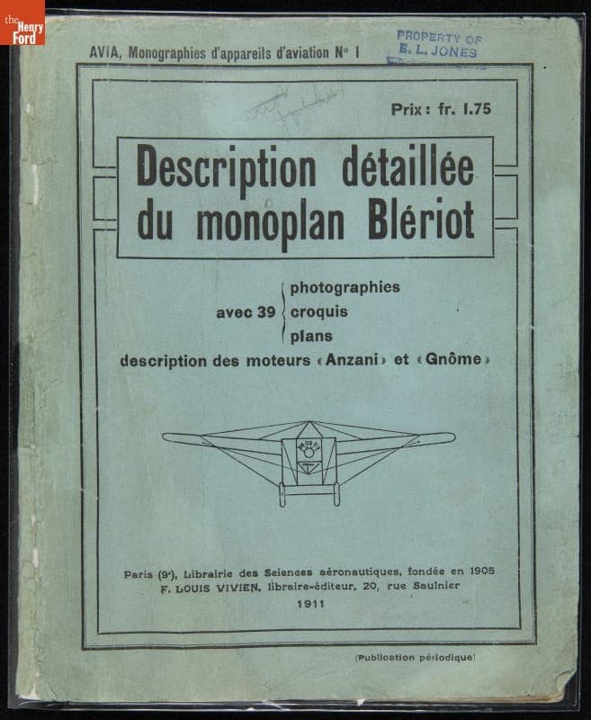 "Description détaillée du monoplan Blériot," 1911