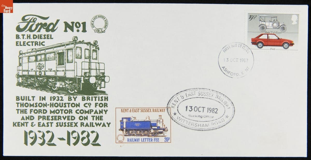 Royal Mail First Day Cover, October 13, 1982, "Ford No. 1 B.T.H. Diesel Electric 1932-1982"