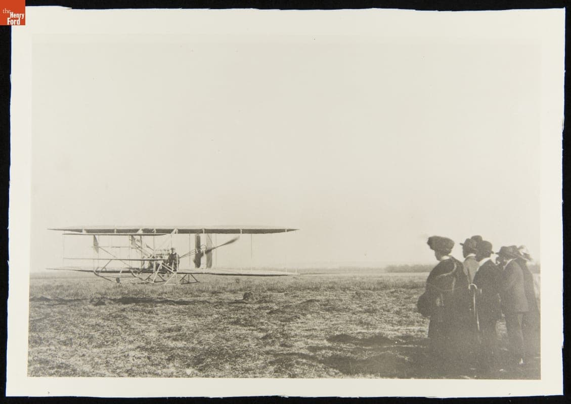 King Alfonso of Spain and Party Watch Wilbur Wright Land after a Flight, Pau, France, 1909