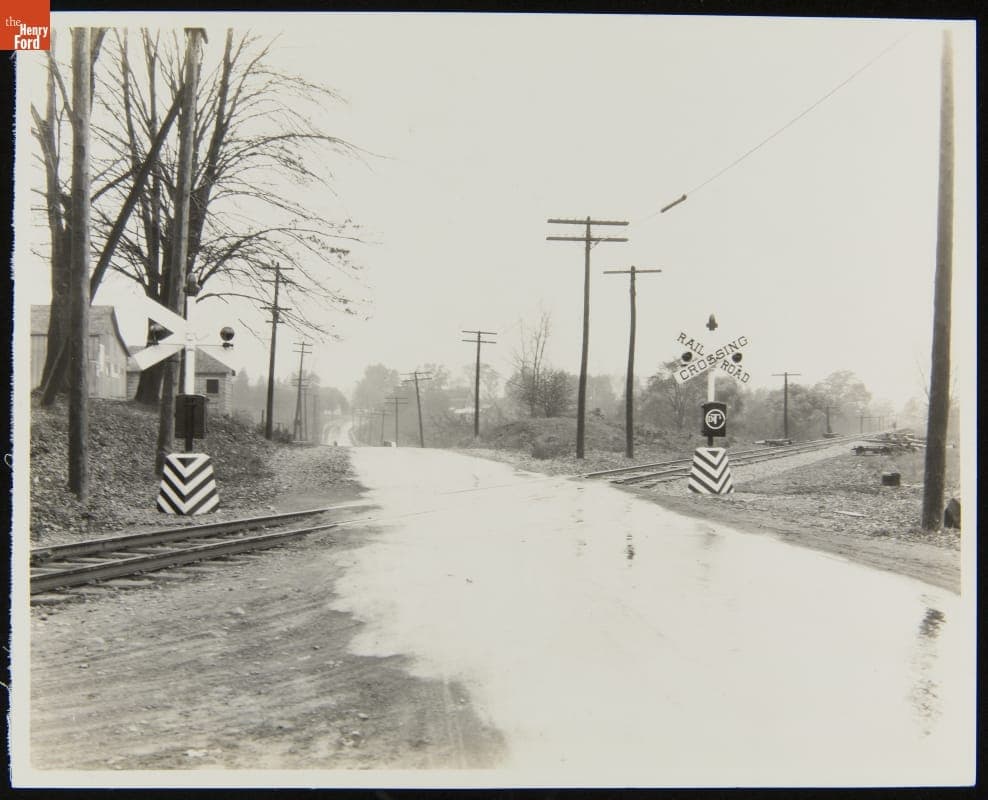 Railroad Crossing, Detroit, Toledo, and Ironton Railroad, October 1925