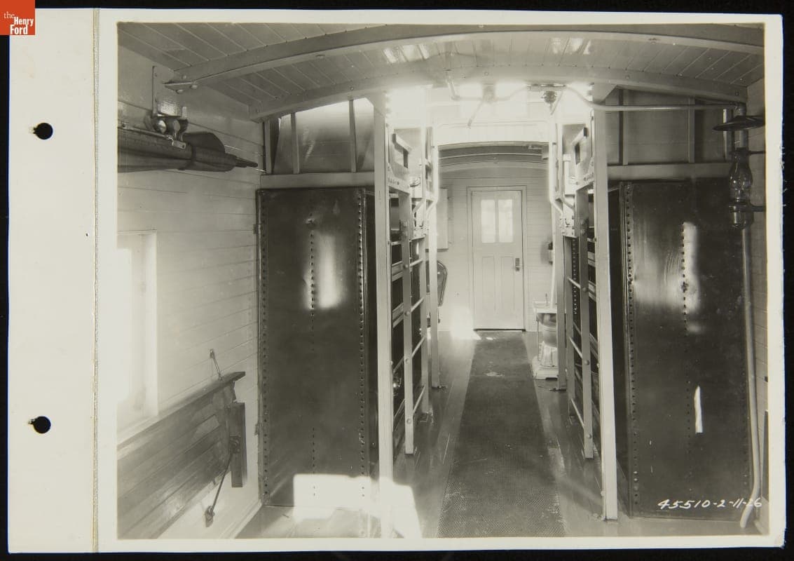 Interior of a Railroad Caboose, Detroit, Toledo & Ironton Railroad, February 1926