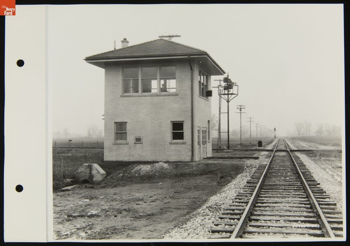 Detroit, Toledo & Ironton Railroad Signal Tower at Diann, Michigan, February 1927