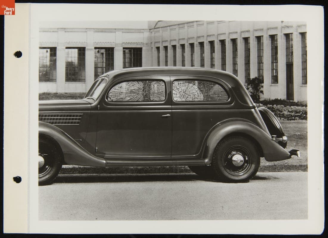 1935 Ford V-8 Tudor with Cracked Safety Glass in Doors